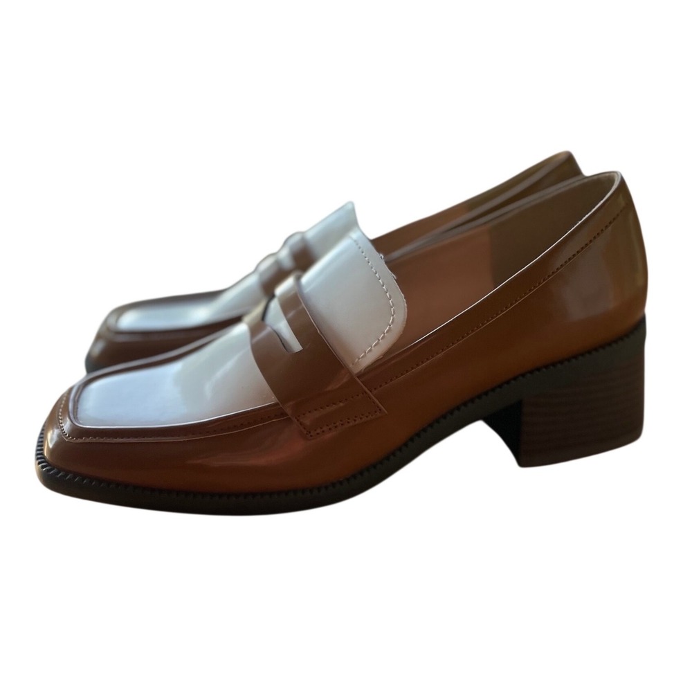 JF Just Fab Hollis Loafer Two Tone Penny Loafer Pump Women's 8.5